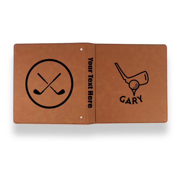 Golf Leather Binder - 1" - Rawhide - Back Spine Front View