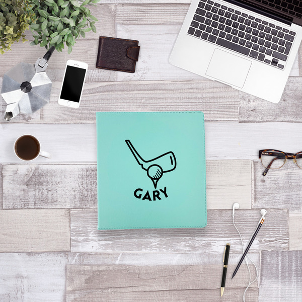 Golf Leather Binder - 1" - Teal - Lifestyle View