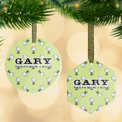Golf Flat Glass Ornament w/ Name or Text