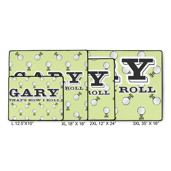 Golf Gaming Mats - SIZE CHART