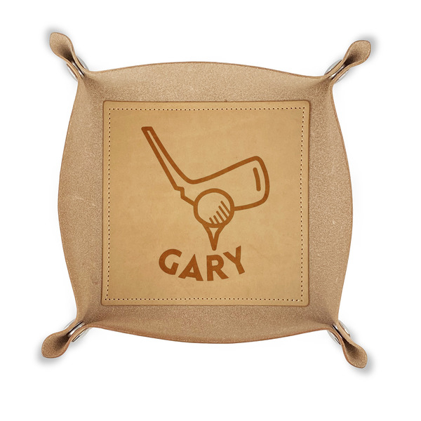 Custom Golf Genuine Leather Valet Tray (Personalized)