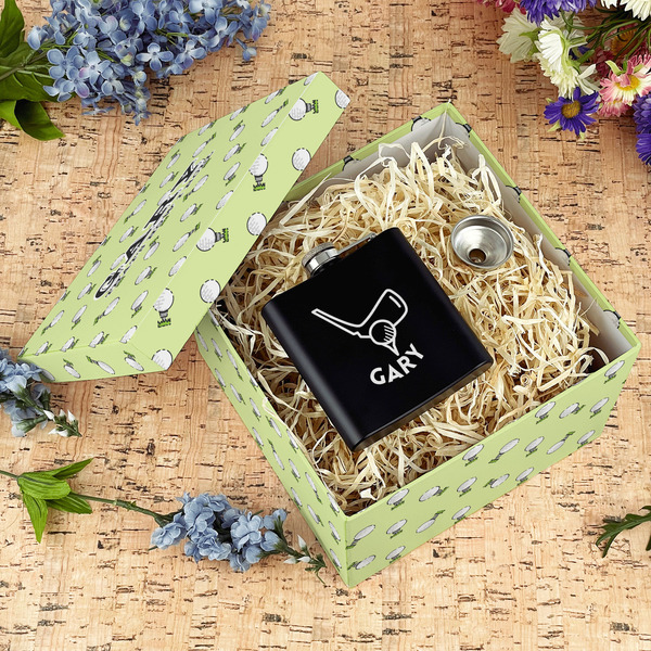 Golf Gift Boxes with Lid - Canvas Wrapped - Large - In Context