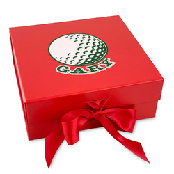 Golf Gift Box with Magnetic Lid - Red (Personalized)