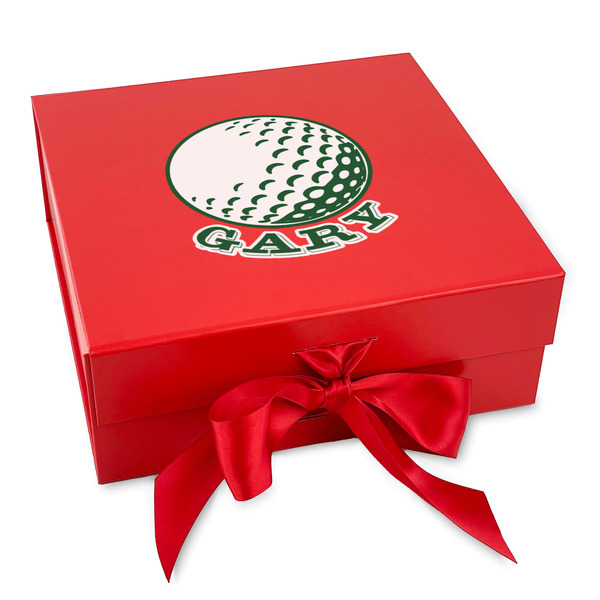 Custom Golf Gift Box with Magnetic Lid - Red (Personalized)