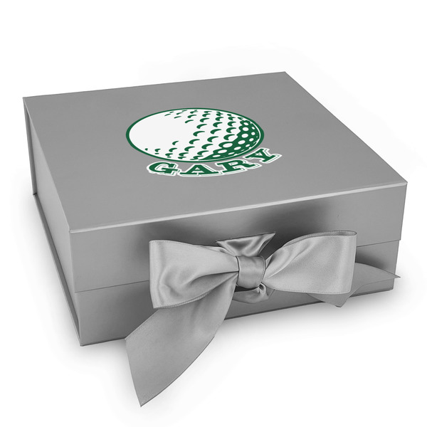 Custom Golf Gift Box with Magnetic Lid - Silver (Personalized)