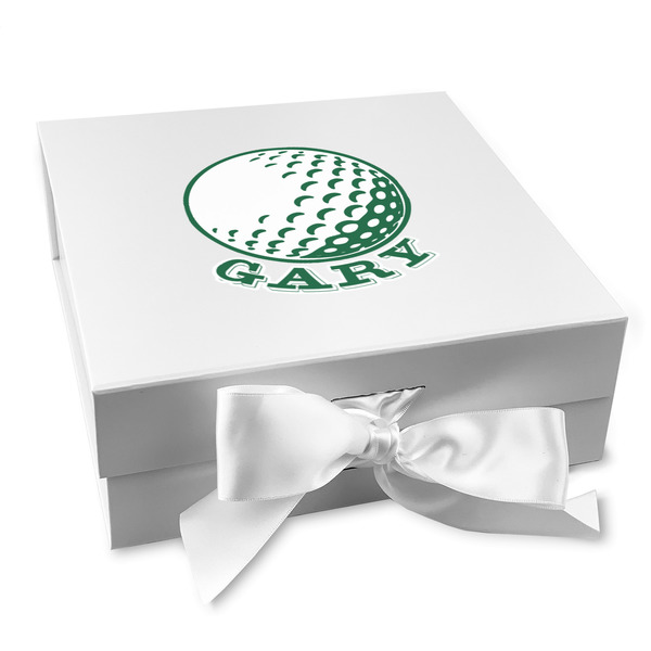 Custom Golf Gift Box with Magnetic Lid - White (Personalized)