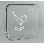 Golf Glass Cake Dish - 8in x 8in (Personalized)