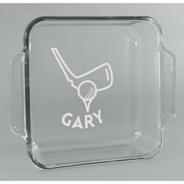 Custom Golf Glass Cake Dish - 8in x 8in (Personalized)