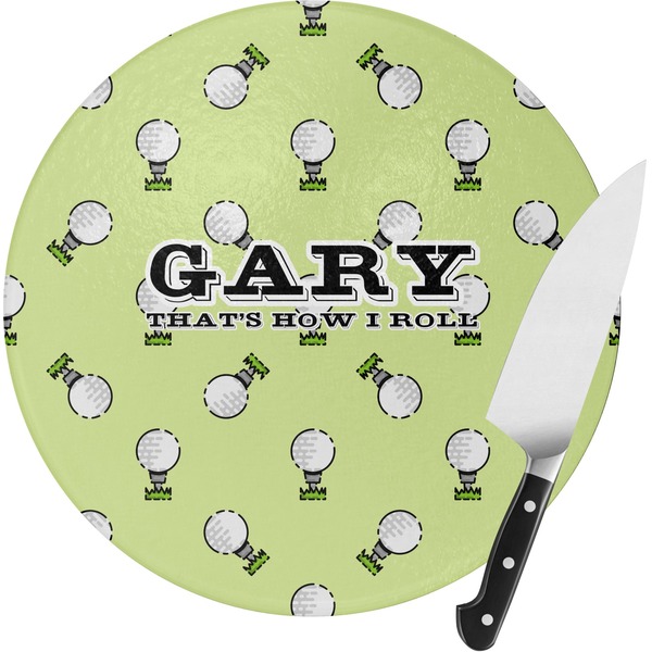 Custom Golf Round Glass Cutting Board (Personalized)