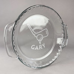 Golf Glass Pie Dish - 9.5in Round (Personalized)
