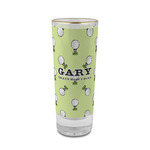 Golf 2 oz Shot Glass - Glass with Gold Rim (Personalized)