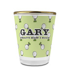 Golf Glass Shot Glass - 1.5 oz - with Gold Rim - Set of 4 (Personalized)