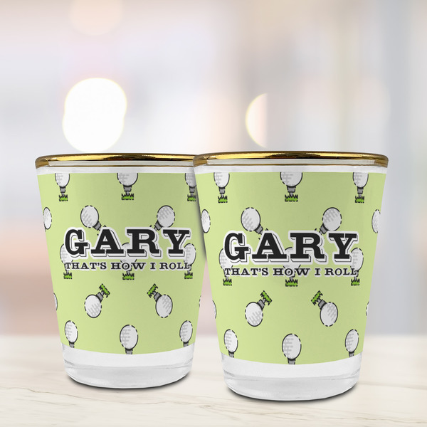 Golf Glass Shot Glass - with gold rim - LIFESTYLE