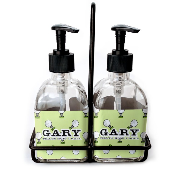 Custom Golf Glass Soap & Lotion Bottle Set (Personalized)