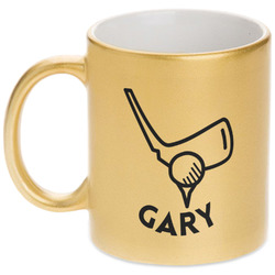 Golf Metallic Gold Mug (Personalized)