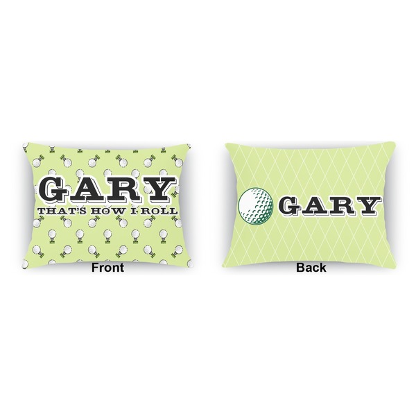 Golf Indoor Rectangular Burlap Pillow (Front and Back)