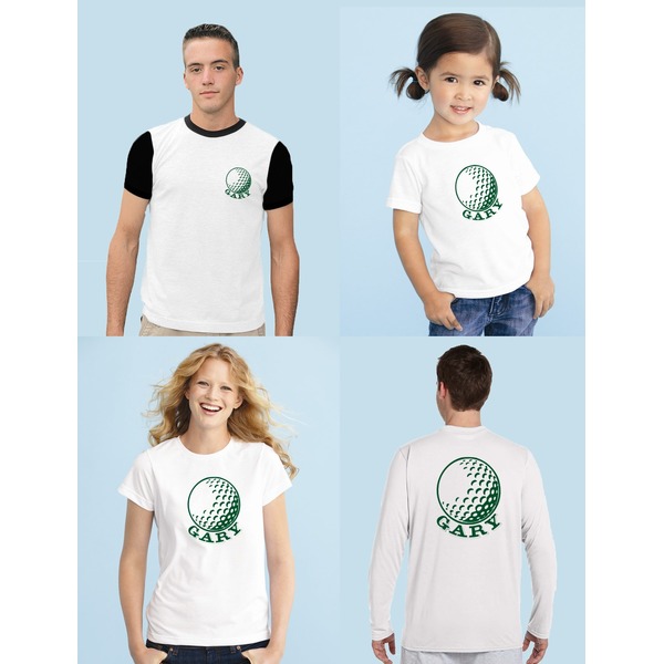 Golf Iron-On Sizing on Shirts