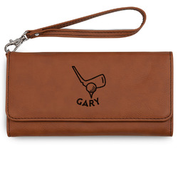 Golf Ladies Leatherette Wallet - Laser Engraved - Rawhide (Personalized)