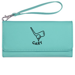 Golf Ladies Leatherette Wallet - Laser Engraved- Teal (Personalized)