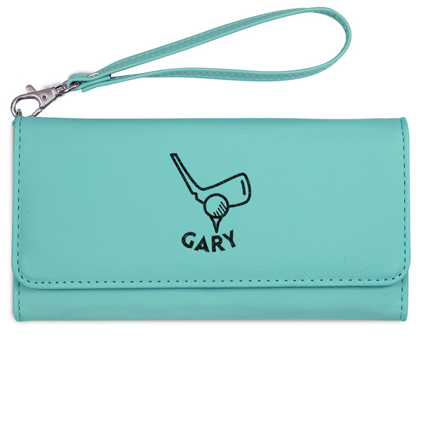 Custom Golf Ladies Leatherette Wallet - Laser Engraved- Teal (Personalized)