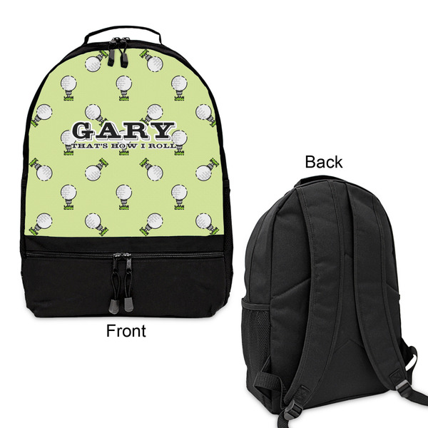 Golf Large Backpack - Black - Front & Back View