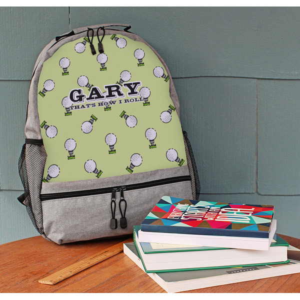 Golf Large Backpack - Gray - On Desk