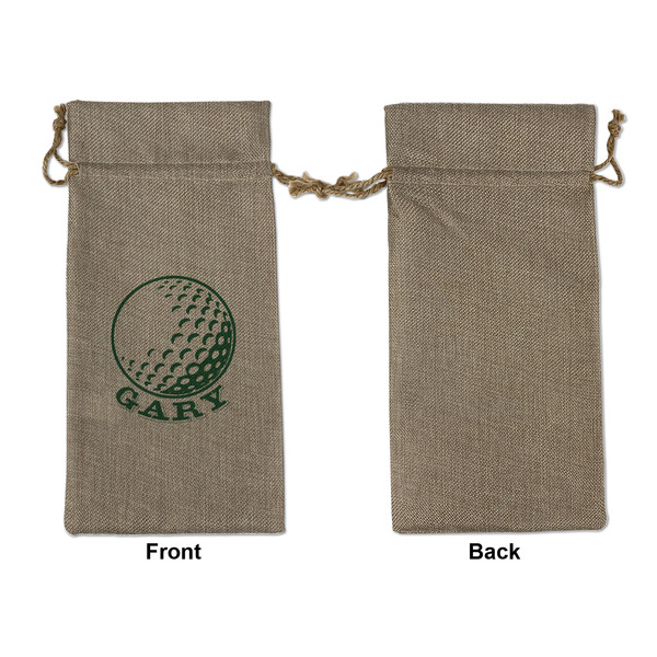 Golf Large Burlap Gift Bags - Front Approval