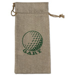 Golf Large Burlap Gift Bag - Front (Personalized)