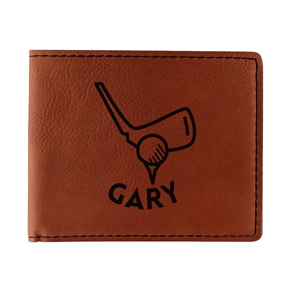Custom Golf Leatherette Bifold Wallet - Double Sided (Personalized)