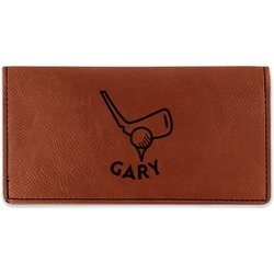 Golf Leatherette Checkbook Holder - Single Sided (Personalized)