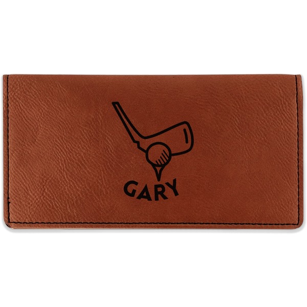 Custom Golf Leatherette Checkbook Holder - Single Sided (Personalized)