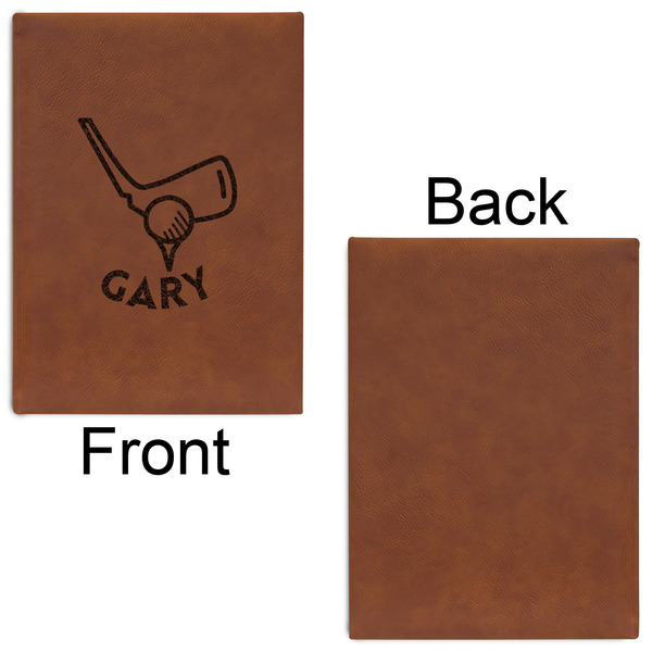 Golf Leatherette Journal - Large - Single Sided - Front & Back View