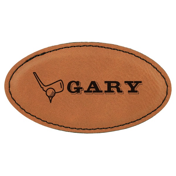 Custom Golf Leatherette Oval Name Badge with Magnet (Personalized)