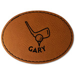 Golf Faux Leather Iron On Patch - Oval (Personalized)