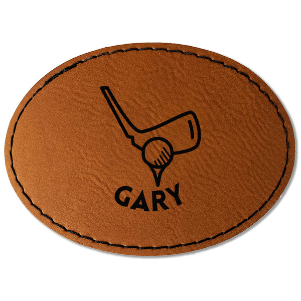 Custom Golf Faux Leather Iron On Patch - Oval (Personalized)