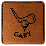 Golf Faux Leather Iron On Patch - Square (Personalized)