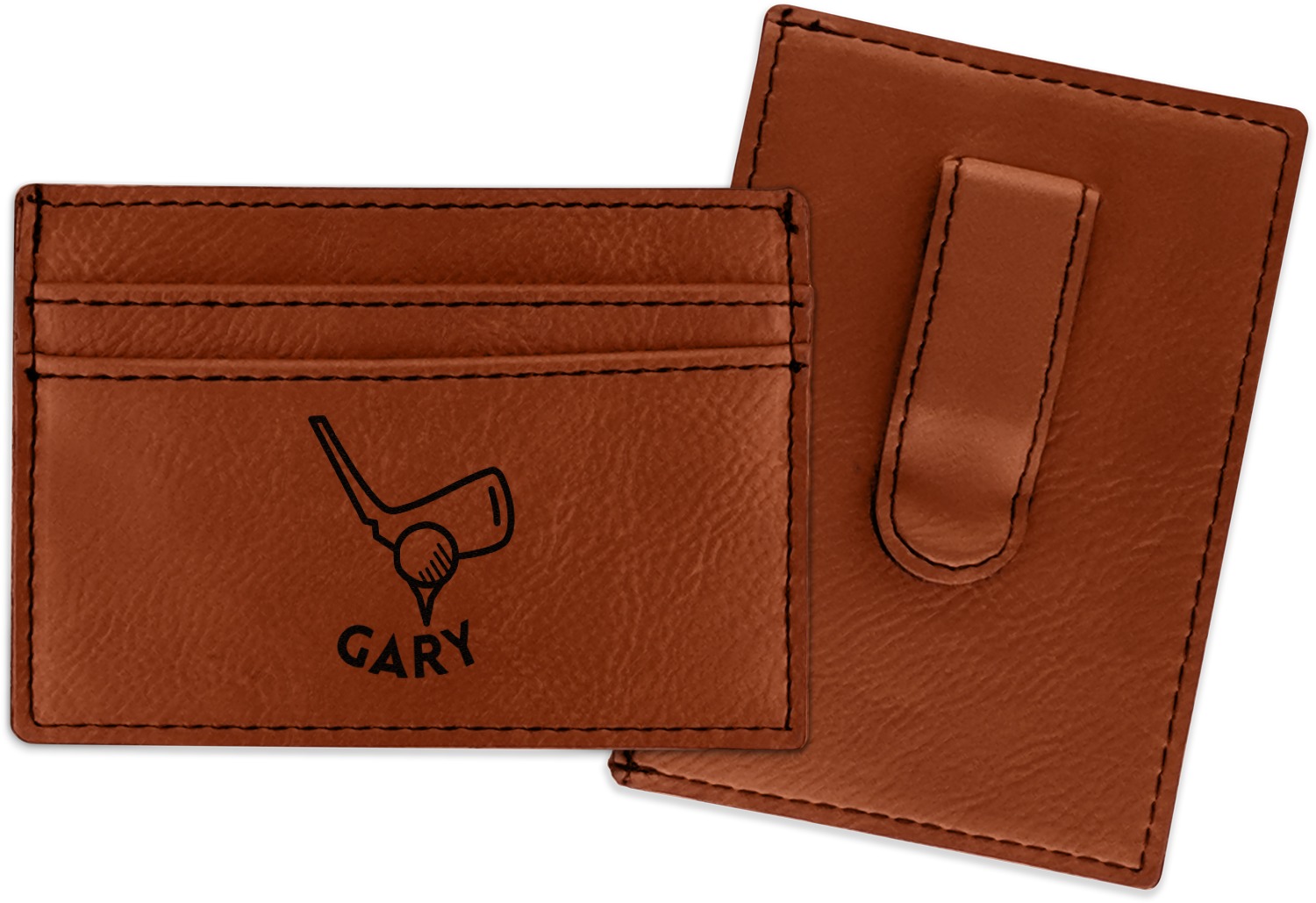 Custom Golf Leatherette Wallet with Money Clip (Personalized