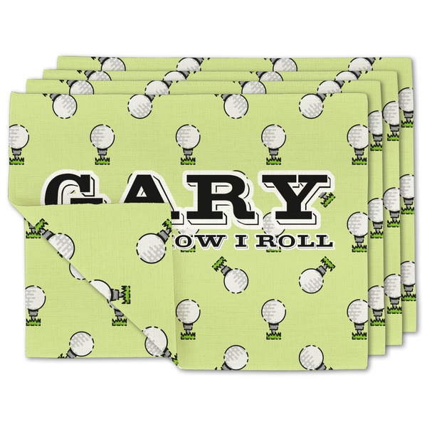 Custom Golf Double-Sided Linen Placemat - Set of 4 w/ Name or Text