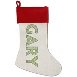 Golf Red Linen Stocking (Personalized)