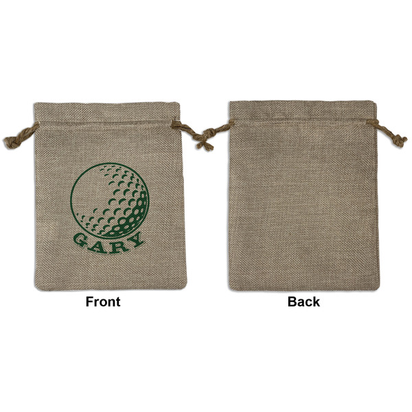 Golf Medium Burlap Gift Bag - Front Approval