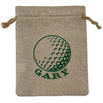 Golf Medium Burlap Gift Bag - Front (Personalized)