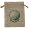 Golf Medium Burlap Gift Bag - Front