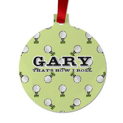 Golf Metal Ball Ornament - Double Sided w/ Name or Text