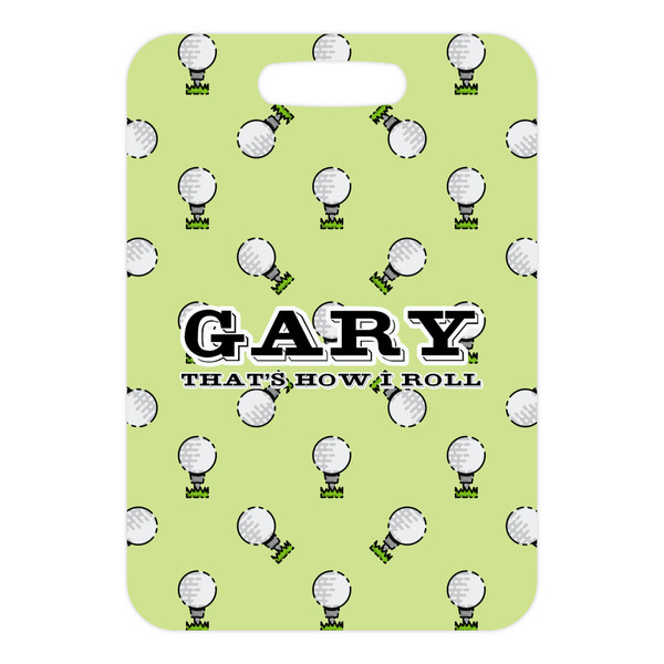 Golf Metal Luggage Tag - Front Without Strap