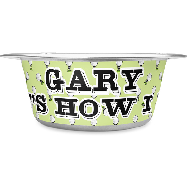 Custom Golf Stainless Steel Dog Bowl - Large (Personalized)