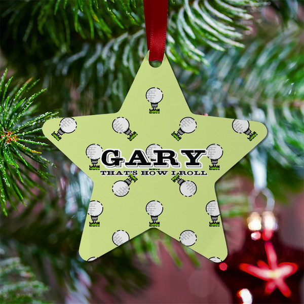 Golf Metal Star Ornament - Lifestyle