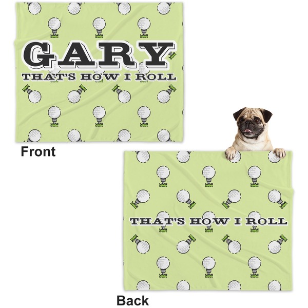 Golf Microfleece Dog Blanket - Large- Front & Back