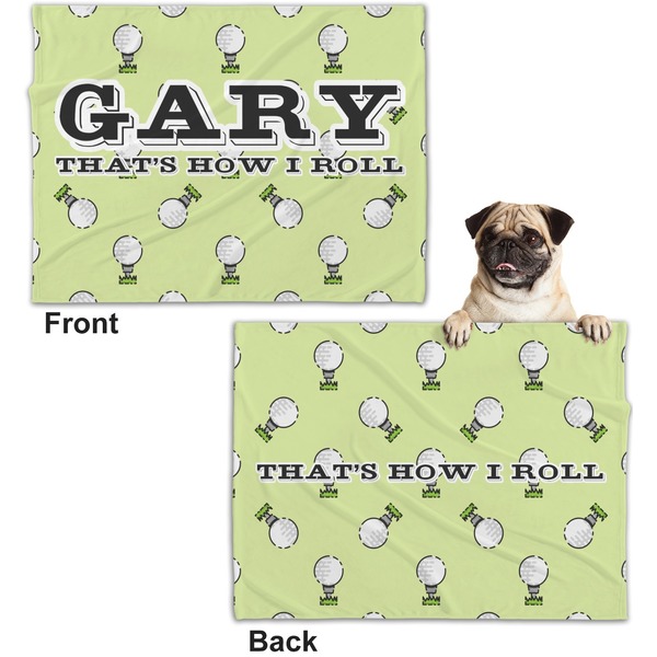 Golf Microfleece Dog Blanket - Regular - Front & Back
