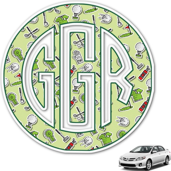 Custom Golf Monogram Car Decal (Personalized)
