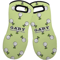 Golf Neoprene Oven Mitts - Set of 2 w/ Name or Text